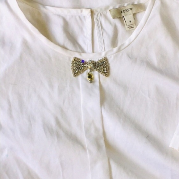 J. CREW Snow Cotton White Top ❤️ - Picture 7 of 7
